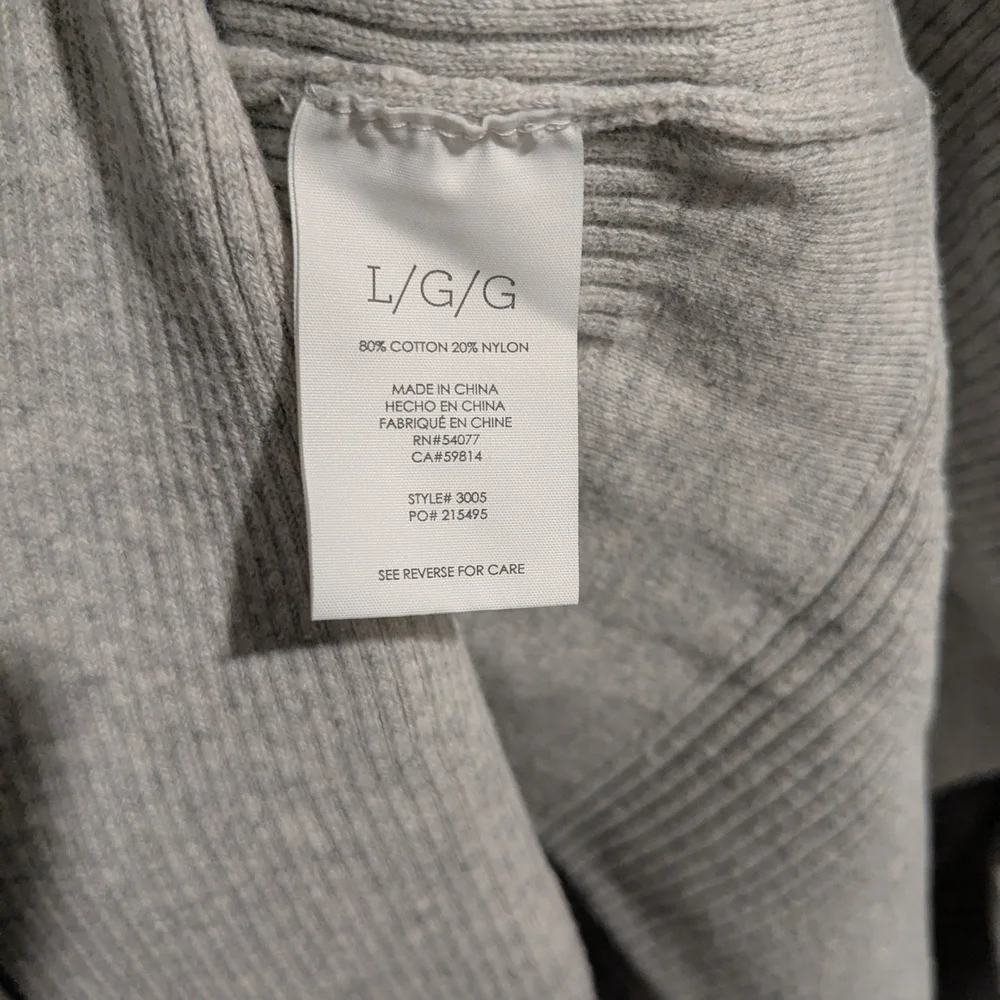 CAbi Willow Cardigan Light Gray Double Zip-Up Sweater - Picture 3 of 3